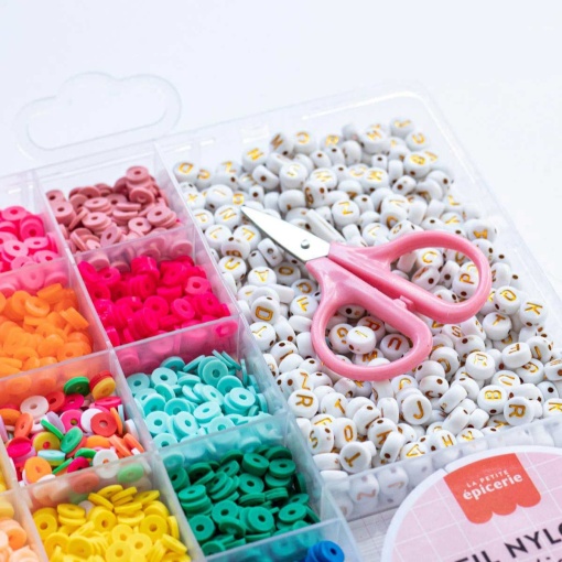 Caixa de missangas Heishi 6mm 16 cores - Pop La Petite Épicerie