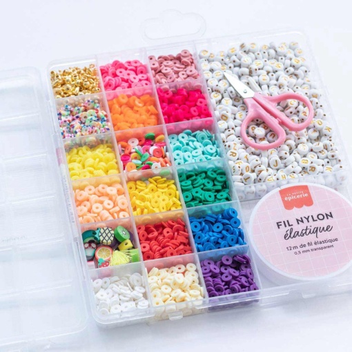 Caixa de missangas Heishi 6mm 16 cores - Pop La Petite Épicerie