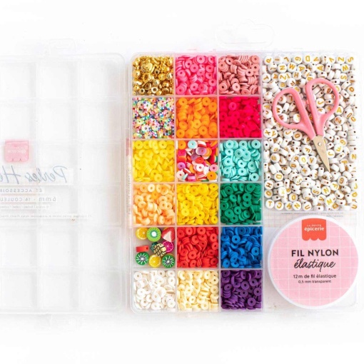 Caixa de missangas Heishi 6mm 16 cores - Pop La Petite Épicerie