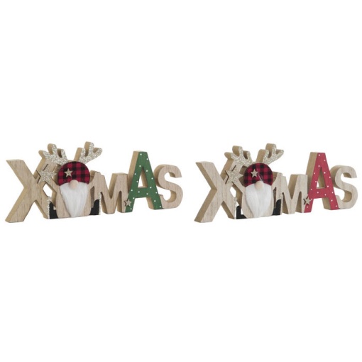 Placa de madeira Xmas 30x12x12cm