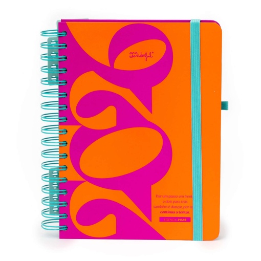 Agenda diária Wonder A5 2026 espiral MR.WONDERFUL "Continua a tentar" + esferográfica apagável