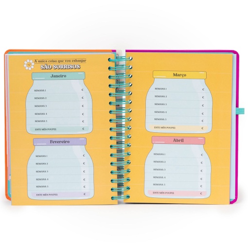 Agenda diária Wonder A5 2026 espiral MR.WONDERFUL "Continua a tentar" + esferográfica apagável