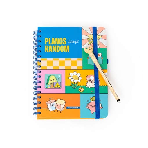 Agenda semanal Wonder A5 2026 espiral MR.WONDERFUL "Planos random" + esferográfica apagável
