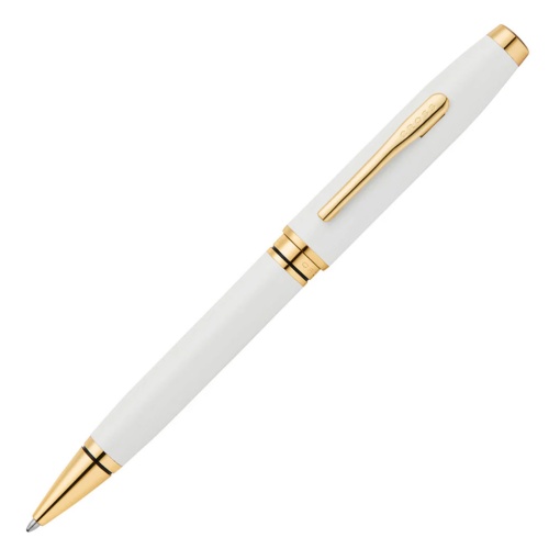 Esferográfica CROSS Coventry lacado branco pérola Golden Trim M