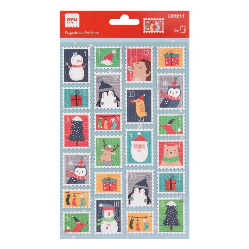 Autocolantes APLI Kids selos de Natal - 1 folha