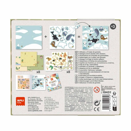 Stickers geométricos - animais e o seu habitat APLI Kids