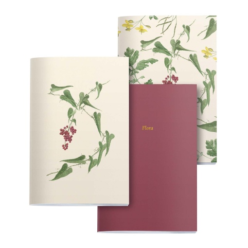 Conjunto 3 cadernos A5 pautado-liso-pontilhado MIQUELRIUS Botanical Flora 32 folhas 80g