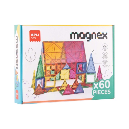 Jogo de construção magnético Magnex 60 peças APLI Kids