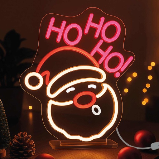 Placa LED com efeito néon It's a Sign - Pai Natal LEGAMI It's Christmas Time