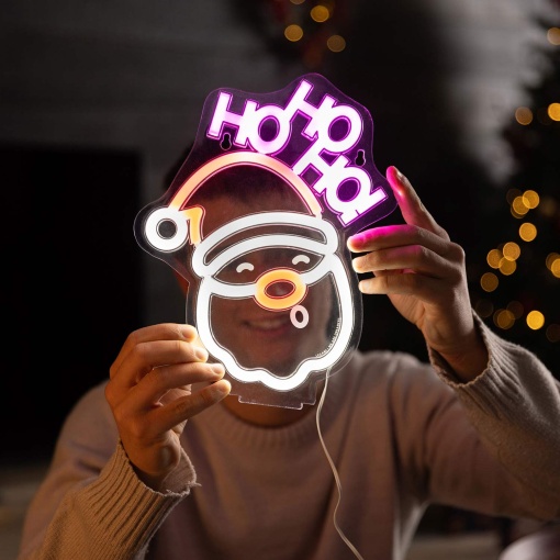 Placa LED com efeito néon It's a Sign - Pai Natal LEGAMI It's Christmas Time