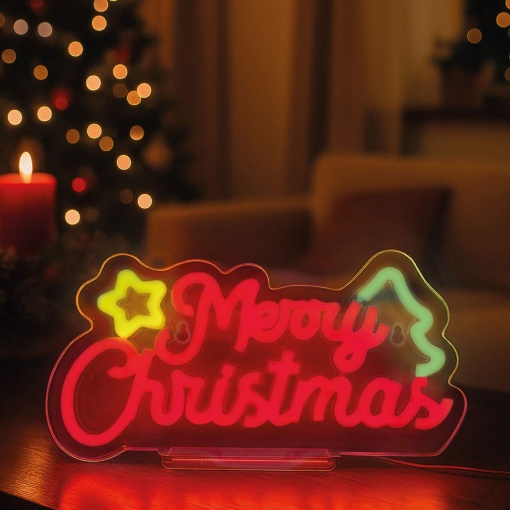 Placa LED com efeito néon It's a Sign - Merry Christmas LEGAMI It's Christmas Time