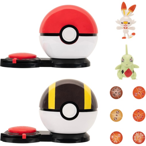 Pokémon jogo ataque surpresa - Larvitar + Scorbunny com Poké Ball e Ultra Ball