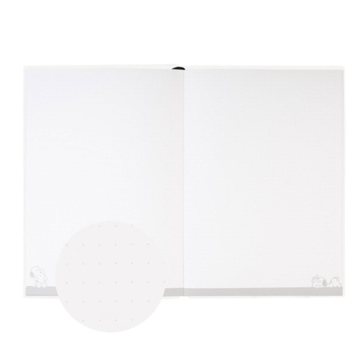 Caderno A5 capa pelúcia Snoopy liso 90 folhas 100g