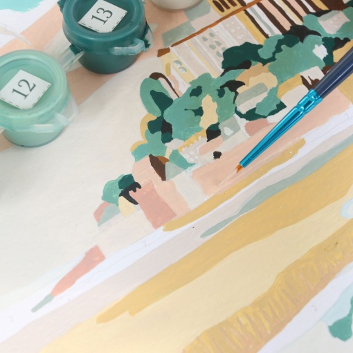 Pintar por números La Petite Épicerie Petit Pinceau 24,5x32,5cm - Monte Saint Michel