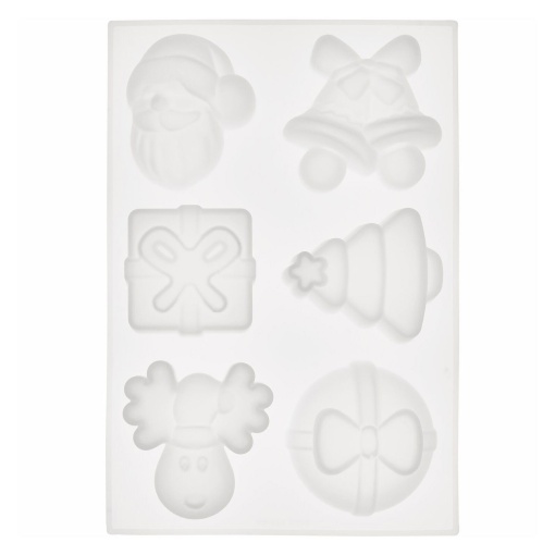 Molde de silicone 6 motivos de Natal 21,5x14,5x2cm RICO DESIGN