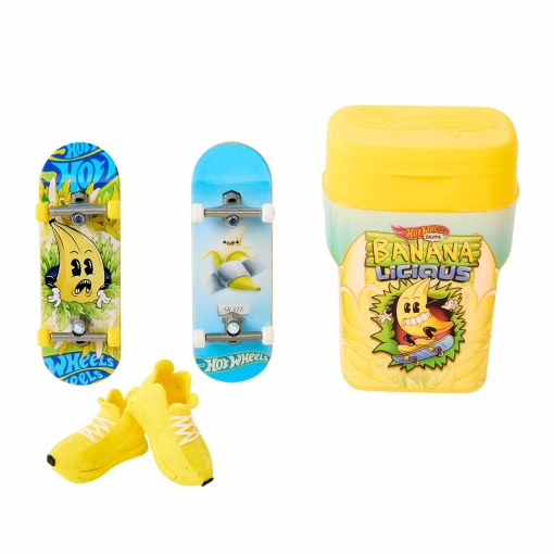 HOT WHEELS Skate de dedos (2 unidades) com frasco de aroma Banana Licious Mattel HTP10/HVK79