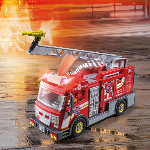 PLAYMOBIL City Action carro dos bombeiros com luzes e som