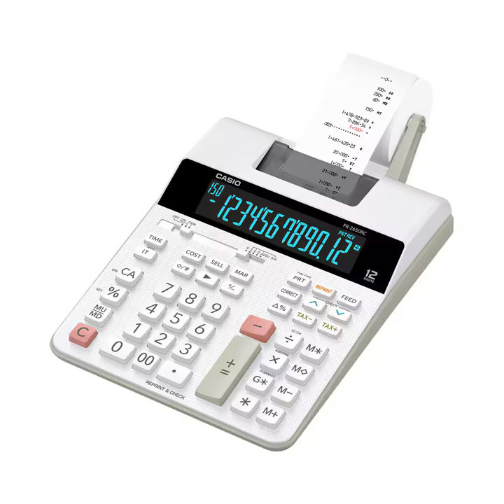 Calculadora CASIO secretária com rolo Fr 2650rc T 2 cores velocidade 2. ...