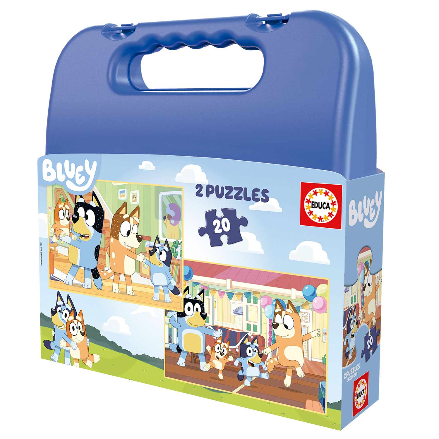 Maleta puzzle EDUCA 2x20 peças BLUEY | Brinquedos | Americana.pt Bluey